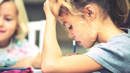 girl concentrating