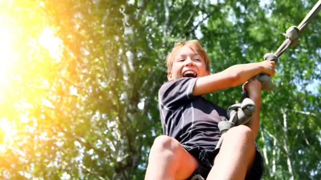 boy on swing