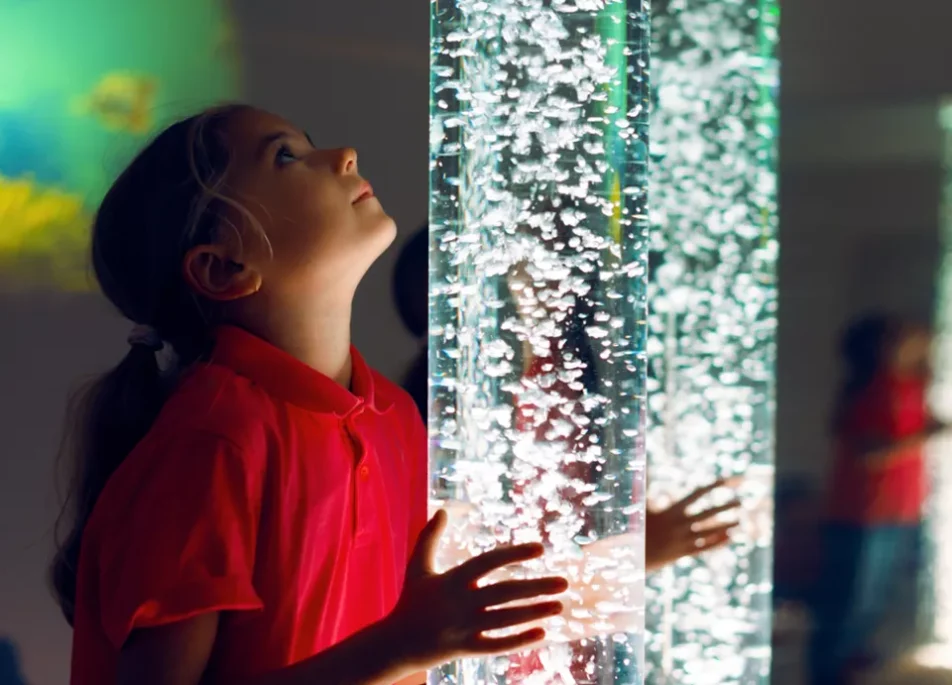 child with Autistic Spectrum disorder in a Sensory Room