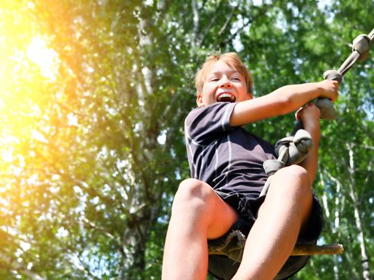 boy on swing